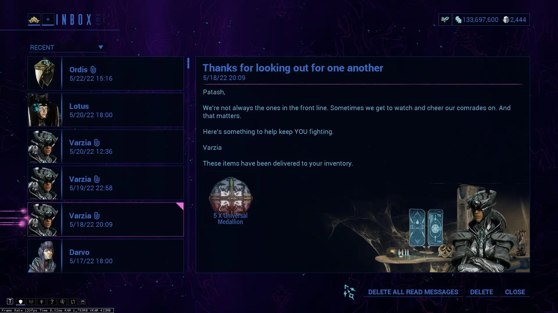 Twitch inbox